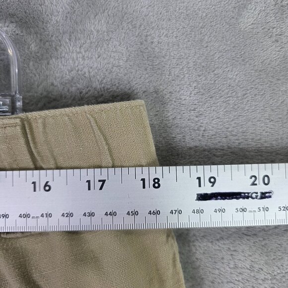 Mens Roundtree & Yorke Beige Cargo Pants Linen Blend Drawstring Elastic 40X32 - Picture 5 of 8